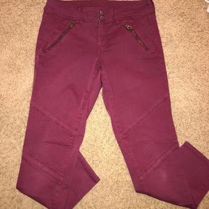 Burgundy Skinny Crop Stretch American Eagle Jeans